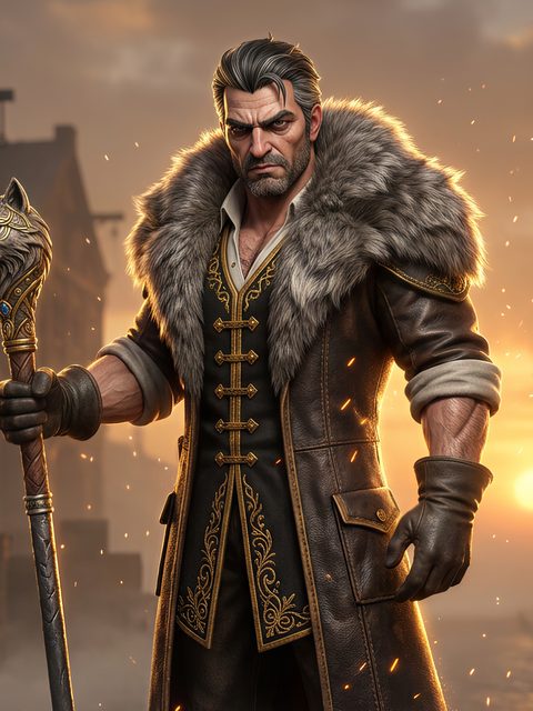 The Wolf, Kenan Demirkol: a scarred fighter in a fur-collared coat.